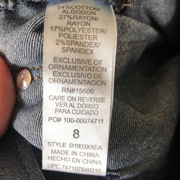 Democracy Ab’Solution Stretch Boot Jean Sz. 8X28.5” Dark Wash Hemmed Stretch - Picture 7 of 8